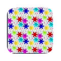 Snowflake Pattern Repeated Square Metal Box (black) by Hannah976