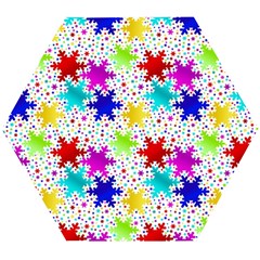 Snowflake Pattern Repeated Wooden Puzzle Hexagon by Hannah976