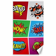 Pop Art Comic Vector Speech Cartoon Bubbles Popart Style With Humor Text Boom Bang Bubbling Expressi Canvas 40  X 72  by Hannah976