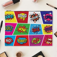 Pop Art Comic Vector Speech Cartoon Bubbles Popart Style With Humor Text Boom Bang Bubbling Expressi Cosmetic Bag (xl) by Hannah976