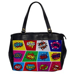 Pop Art Comic Vector Speech Cartoon Bubbles Popart Style With Humor Text Boom Bang Bubbling Expressi Oversize Office Handbag by Hannah976