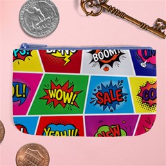 Pop Art Comic Vector Speech Cartoon Bubbles Popart Style With Humor Text Boom Bang Bubbling Expressi Large Coin Purse by Hannah976