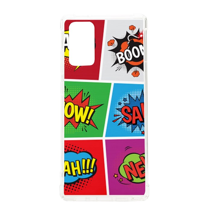 Pop Art Comic Vector Speech Cartoon Bubbles Popart Style With Humor Text Boom Bang Bubbling Expressi Samsung Galaxy Note 20 TPU UV Case