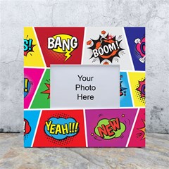 Pop Art Comic Vector Speech Cartoon Bubbles Popart Style With Humor Text Boom Bang Bubbling Expressi White Box Photo Frame 4  X 6  by Hannah976