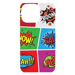 Pop Art Comic Vector Speech Cartoon Bubbles Popart Style With Humor Text Boom Bang Bubbling Expressi Iphone 14 Pro Max Black Uv Print Case by Hannah976