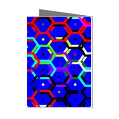 Blue Bee Hive Pattern Mini Greeting Cards (pkg Of 8) by Hannah976