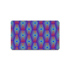 Red Blue Bee Hive Pattern Magnet (name Card) by Hannah976