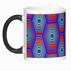 Red Blue Bee Hive Pattern Morph Mug by Hannah976