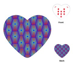 Red Blue Bee Hive Pattern Playing Cards Single Design (heart) by Hannah976