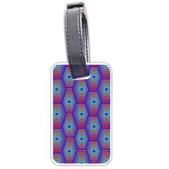 Red Blue Bee Hive Pattern Luggage Tag (one Side) by Hannah976