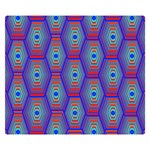 Red Blue Bee Hive Pattern Two Sides Premium Plush Fleece Blanket (Small) 50 x40  Blanket Front