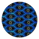 Blue Bee Hive Pattern Magnet 5  (Round) Front