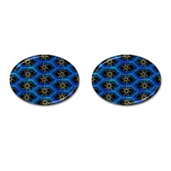 Blue Bee Hive Pattern Cufflinks (oval) by Hannah976