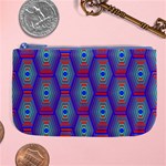 Red Blue Bee Hive Pattern Large Coin Purse Front