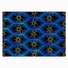 Blue Bee Hive Pattern Large Glasses Cloth (2 Sides) by Hannah976