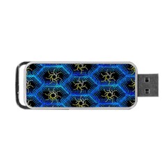 Blue Bee Hive Pattern Portable Usb Flash (one Side) by Hannah976