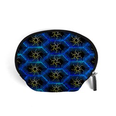 Blue Bee Hive Pattern Accessory Pouch (small) by Hannah976