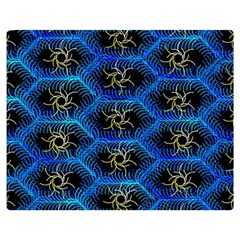 Blue Bee Hive Pattern Two Sides Premium Plush Fleece Blanket (medium) by Hannah976