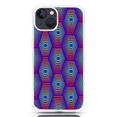 Red Blue Bee Hive Pattern Iphone 13 Tpu Uv Print Case by Hannah976