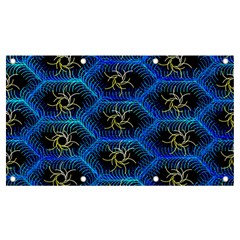 Blue Bee Hive Pattern Banner And Sign 7  X 4  by Hannah976