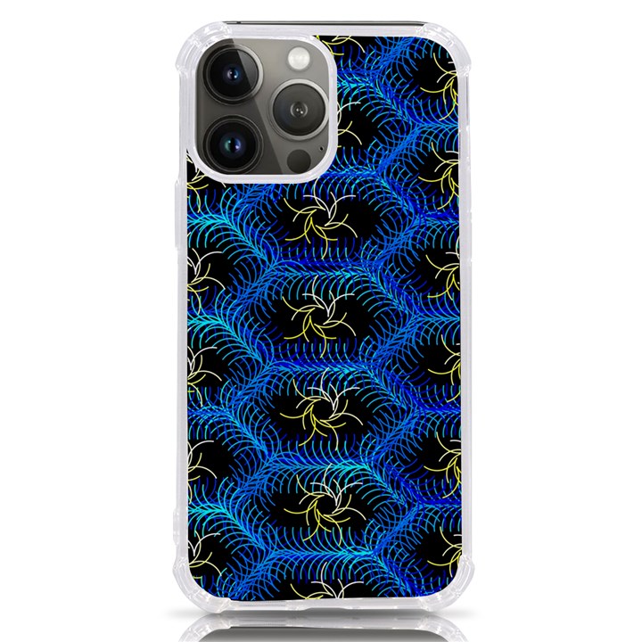 Blue Bee Hive Pattern iPhone 13 Pro Max TPU UV Print Case