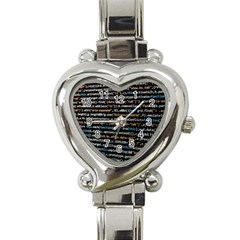 Close Up Code Coding Computer Heart Italian Charm Watch by Hannah976