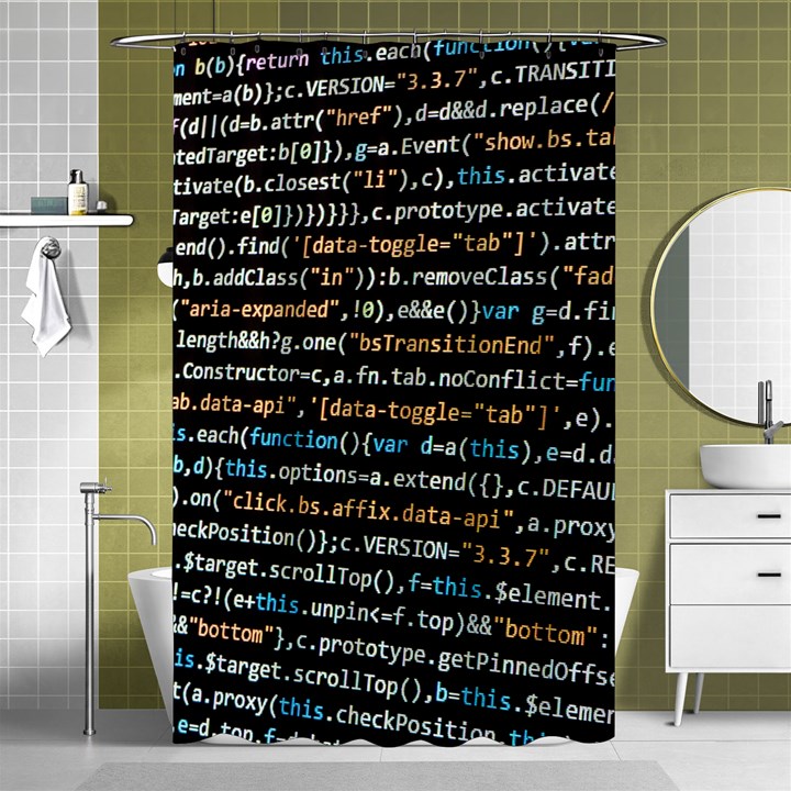 Close Up Code Coding Computer Shower Curtain 48  x 72  (Small) 