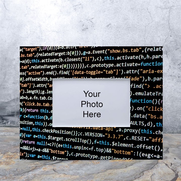 Close Up Code Coding Computer White Tabletop Photo Frame 4 x6 