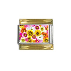 Flowers Blossom Bloom Nature Plant Gold Trim Italian Charm (9mm) by Hannah976