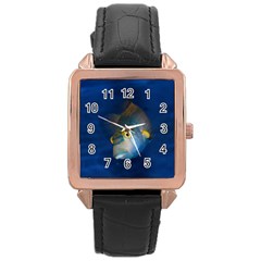 Fish Blue Animal Water Nature Rose Gold Leather Watch  by Hannah976