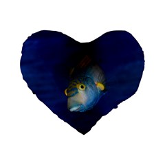 Fish Blue Animal Water Nature Standard 16  Premium Flano Heart Shape Cushions by Hannah976