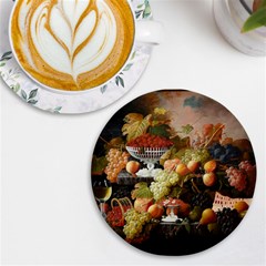 Abundance Of Fruit Severin Roesen Uv Print Round Tile Coaster by Hannah976