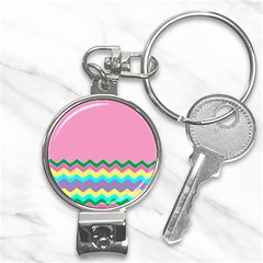 Easter Chevron Pattern Stripes Nail Clippers Key Chain by Hannah976