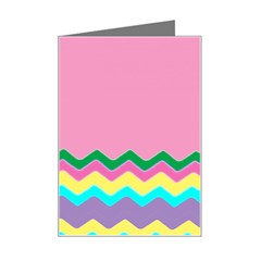 Easter Chevron Pattern Stripes Mini Greeting Card by Hannah976