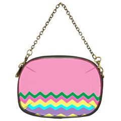 Easter Chevron Pattern Stripes Chain Purse (two Sides) by Hannah976