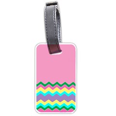 Easter Chevron Pattern Stripes Luggage Tag (one Side) by Hannah976