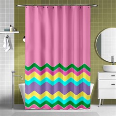 Easter Chevron Pattern Stripes Shower Curtain 48  X 72  (small)  by Hannah976