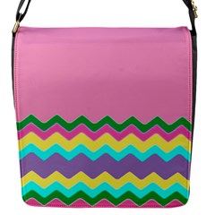 Easter Chevron Pattern Stripes Flap Closure Messenger Bag (s) by Hannah976