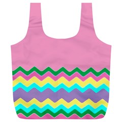 Easter Chevron Pattern Stripes Full Print Recycle Bag (xl) by Hannah976