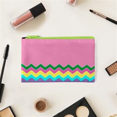 Easter Chevron Pattern Stripes Cosmetic Bag (xs) by Hannah976