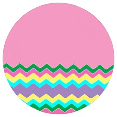 Easter Chevron Pattern Stripes Round Trivet by Hannah976