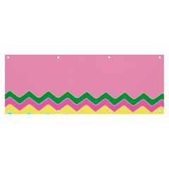 Easter Chevron Pattern Stripes Banner And Sign 8  X 3  by Hannah976