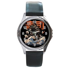 Sushi Dragon Japanese Round Metal Watch by Bedest