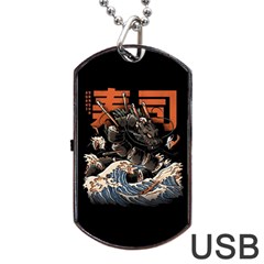 Sushi Dragon Japanese Dog Tag Usb Flash (one Side) by Bedest