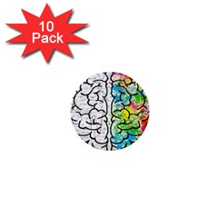 Brain Mind Psychology Idea Drawing 1  Mini Buttons (10 Pack)  by Ndabl3x