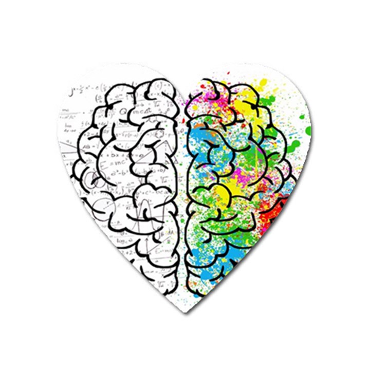 Brain Mind Psychology Idea Drawing Heart Magnet