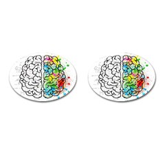 Brain Mind Psychology Idea Drawing Cufflinks (oval) by Ndabl3x