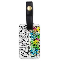 Brain Mind Psychology Idea Drawing Luggage Tag (one Side) by Ndabl3x