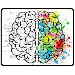 Brain Mind Psychology Idea Drawing Two Sides Fleece Blanket (medium) by Ndabl3x