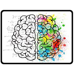 Brain Mind Psychology Idea Drawing Two Sides Fleece Blanket (large) by Ndabl3x